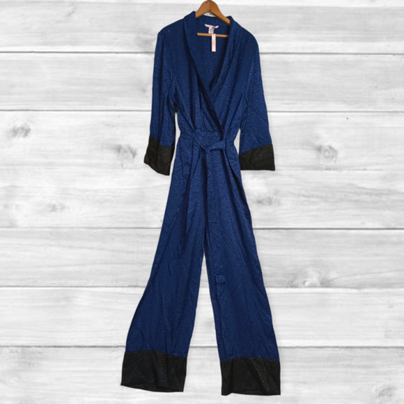 VICTORIA'S Secret Women's Blue‎ Zebra Print Jumpsuit- Size Large NWT - Picture 1 of 9